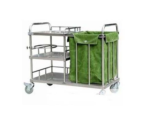 Stainless steel trolley with bins