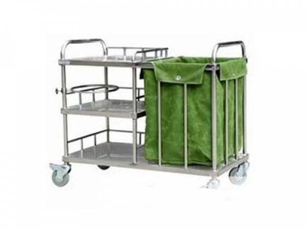 Stainless steel trolley with bins