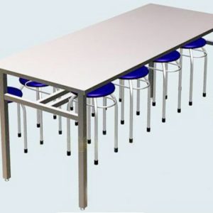 Dining table and chairs for workers